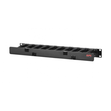 APC Horizontal Cable Manager Single-Sided with Cover - Rack cable management kit - black - 1U - 19" - for P / N: SMTL1000RMI2UC, SMX1000C, SMX1500RM2UC, SMX1500RM2UCNC, SMX750C, SMX750CNC - 2