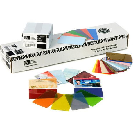Zebra Color - Polyvinyl chloride (PVC) - 30 mil - green - CR-80 Card (85.6 x 54 mm) 500 card(s) cards - for Zebra P110m, P330i, P430i - 2