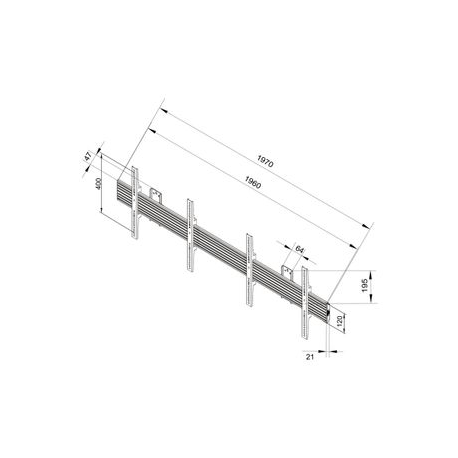 Multibrackets M Wallmount Pro MBW2U - Mounting kit (2 wall plates, wall rails, 4 x fixed arms) - for 2 LCD displays - aluminium, steel - black - screen size: 40"-65" - wall-mountable - 6