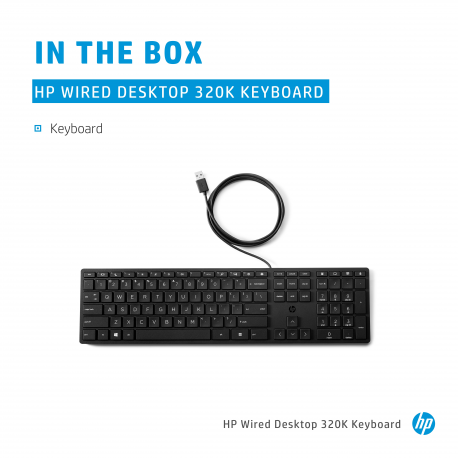 HP Desktop 320K - Keyboard - USB - QWERTY - English - for ProBook 45X G8, 45X G9, 640 G3, 640 G5, 640 G8, 64X G4, 650 G3, 650 G4, 650 G5, 650 G8 - 4