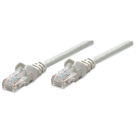 Intellinet Network Patch Cable, Cat6, 0.5m, Grey, CCA, U / UTP, PVC, RJ45, Gold Plated Contacts, Snagless, Booted, Lifetime Warranty, Polybag - Patch cable - RJ-45 (M) to RJ-45 (M) - 50 cm - UTP - CAT 6 - molded, snagless - grey - 2