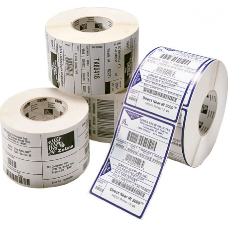 Zebra Z-Select 2000T - Matte - permanent acrylic adhesive - coated - perforated - white - 102 x 76 mm 11160 label(s) (12 roll(s) x 930) labels - 1