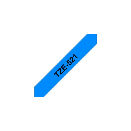 Brother TZe521 - Laminated tape - black on blue - Roll (0.9 cm x 8 m) 1 roll(s) - for P-Touch H200, PT-1010, 1080, 1280, 190, 2030, 2730, 3600, E300, H101, H105, H75, P750 for model: Brother BA9000, Brother P-Touch GL-H100, Brother P-Touch GL-H105, Brother P-Touch PT-1000, Brother P-Touch PT-1005FB, Brother P-Touch PT-1010, Brother P-Touch PT-1080, - 1