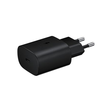 Samsung EP-TA800 - Power adapter - 25 Watt - 3 A - SFC (USB-C) - black - for Galaxy A20, A50, A70, A8s, M30, M40, Note10, S20, S20 5G, S20+ 5G, Z Flip, Z Flip 5G - 1