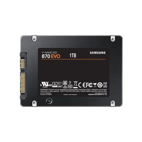 Samsung 870 EVO MZ-77E1T0B - SSD - encrypted - 1 TB - internal - 2.5" - SATA 6Gb / s - buffer: 1 GB - 256-bit AES - TCG Opal Encryption - 4