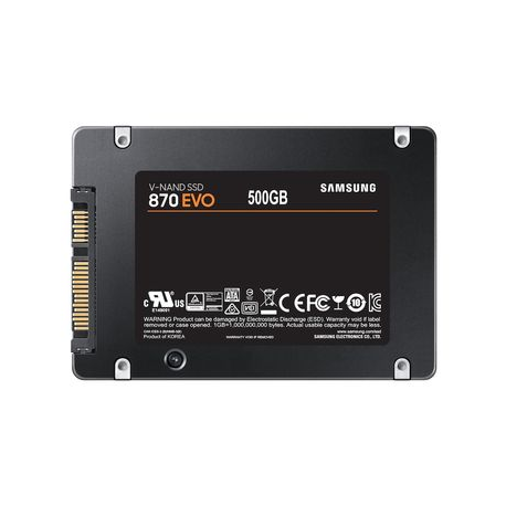 Samsung 870 EVO MZ-77E500B - SSD - encrypted - 500 GB - internal - 2.5" - SATA 6Gb / s - buffer: 512 MB - 256-bit AES - TCG Opal Encryption - 4