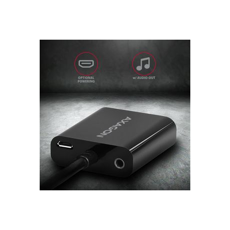 AXAGON - Video interface converter - HDMI (M) to HD-15 (VGA), stereo mini jack (F) - 17 cm - 1920 x 1200 (WUXGA) support, active converter - 2