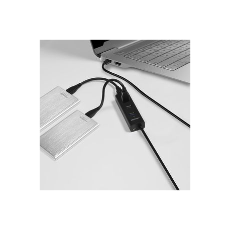 AXAGON HUE-S2BL - Hub - 4 x SuperSpeed USB 3.0 + 1 x micro-USB - desktop - 1