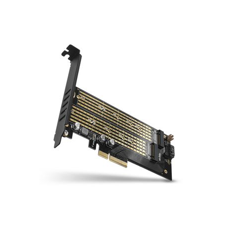 AXAGON PCEM2-D - Storage controller - M.2 - 2 Channel - M.2 NVMe Card / SATA 6Gb/s low profile - 8 GBps - PCIe 3.0 x4 - 3