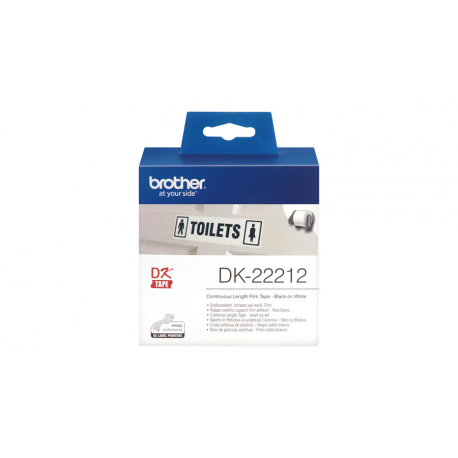 Brother DK-22212 - Permanent adhesive - white - Roll (6.2 cm x 15.2 m) tape - for Brother QL-1050, 1060, 500, 550, 560, 570, 580, 600, 650, 700, 710, 720, 820 - 1