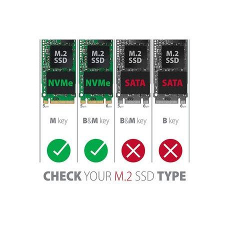 AXAGON EEM2-UG2 - Storage enclosure - M.2 - M.2 NVMe Card  /  PCIe (NVMe) - USB 3.2 (Gen 2) - 15