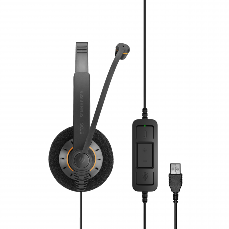 EPOS I SENNHEISER IMPACT SC 60 USB ML - Headset - on-ear - wired - USB - black with orange colour highlights - 4