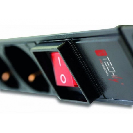 TECHly I-CASE STRIP-12C - Power distribution unit (rack-mountable) - AC 220-250 V - 3500 Watt - input: IEC 60320 C20 - output connectors: 12 (IEC 60320 C13) - 1U - 2 m cord - black - 1