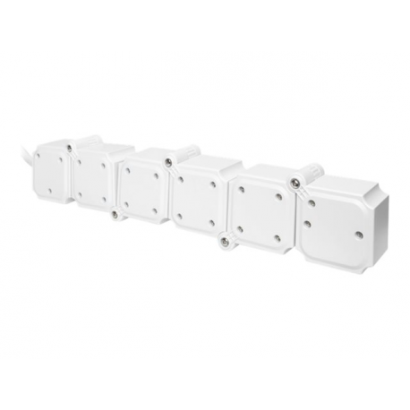 DIGITUS DA-70620 - Power strip - AC 250 V - 3680 Watt - input: power - output connectors: 4 (2 x USB, 4 x power) - 1.6 m cord - black, white - 4