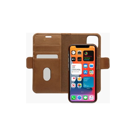 dbramante1928 Lynge - Flip cover for mobile phone - full-grain leather - tan - for Apple iPhone 12 mini - 8