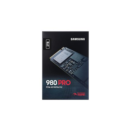 Samsung 980 PRO MZ-V8P2T0BW - SSD - encrypted - 2 TB - internal - M.2 2280 - PCIe 4.0 x4 (NVMe) - buffer: 2 GB - 256-bit AES - TCG Opal Encryption - 4