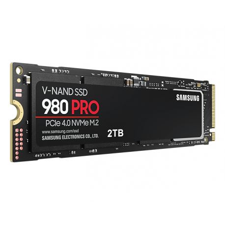 Samsung 980 PRO MZ-V8P2T0BW - SSD - encrypted - 2 TB - internal - M.2 2280 - PCIe 4.0 x4 (NVMe) - buffer: 2 GB - 256-bit AES - TCG Opal Encryption - 11