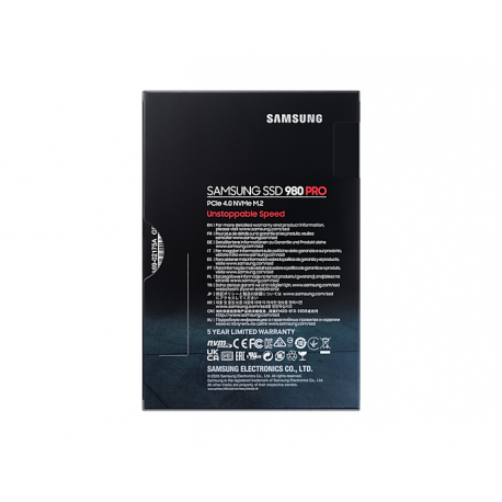 Samsung 980 PRO MZ-V8P2T0BW - SSD - encrypted - 2 TB - internal - M.2 2280 - PCIe 4.0 x4 (NVMe) - buffer: 2 GB - 256-bit AES - TCG Opal Encryption - 13