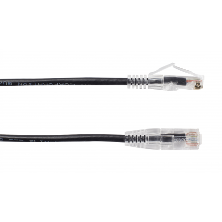 Black Box Slim-Net 28 AWG - Patch cable - RJ-45 (M) to RJ-45 (M) - 30 cm - UTP - CAT 6 - booted, molded, stranded - black - 2