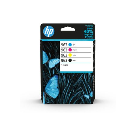 HP 963 - 4-pack - black, yellow, cyan, magenta - original - ink cartridge - for Officejet 9012; Officejet Pro 90XX - 0