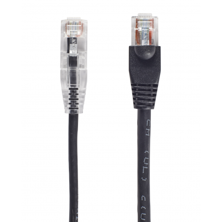Black Box Slim-Net - Patch cable - RJ-45 (M) to RJ-45 (M) - 61 cm - UTP - CAT 6 - booted, molded, stranded - black - 2