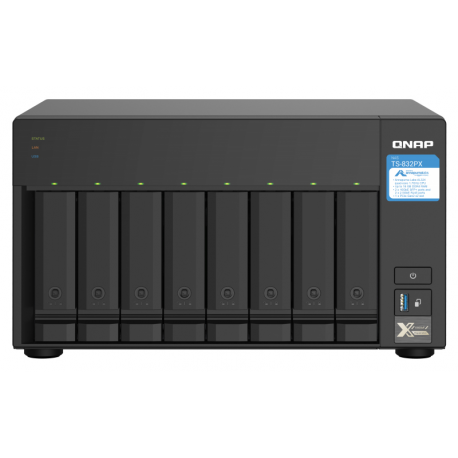 QNAP TS-832PX-4G - NAS server - 8 bays - SATA 6Gb / s - RAID 0, 1, 5, 6, 10, 50, JBOD, 60 - RAM 4 GB - Gigabit Ethernet  /  2.5 Gigabit Ethernet  /  10 Gigabit Ethernet - iSCSI - 8