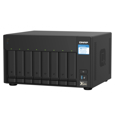 QNAP TS-832PX-4G - NAS server - 8 bays - SATA 6Gb / s - RAID 0, 1, 5, 6, 10, 50, JBOD, 60 - RAM 4 GB - Gigabit Ethernet  /  2.5 Gigabit Ethernet  /  10 Gigabit Ethernet - iSCSI - 9