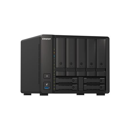 QNAP TS-H973AX-8G - NAS server - 9 bays - SATA 6Gb / s - RAID 0, 1, 5, 6, 10, 50, JBOD, 60, RAID TP - RAM 8 GB - 2.5 Gigabit Ethernet  /  10 Gigabit Ethernet - iSCSI - 1