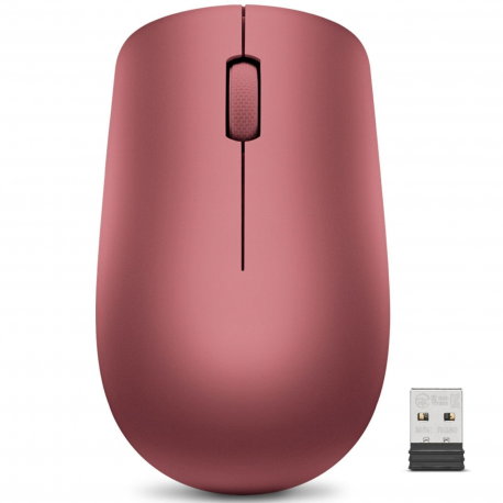 Lenovo 530 Wireless Mouse - Mouse - right and left-handed - optical - 3 buttons - wireless - 2.4 GHz - USB wireless receiver - Cherry Red - for ThinkCentre M80t Gen 3; ThinkCentre neo 50; ThinkPad T14s Gen 3; V50t Gen 2-13 - 0