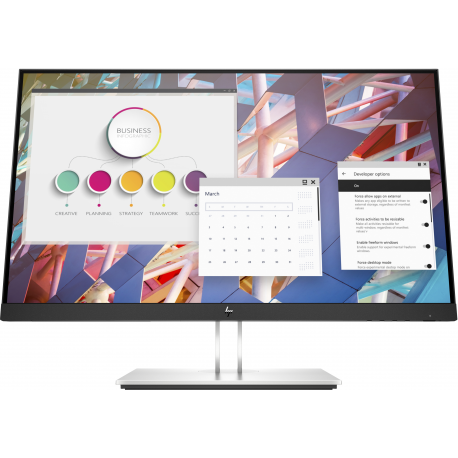 HP E24 G4 - E-Series - LED monitor - 24" (23.8" viewable) - 1920 x 1080 Full HD (1080p) @ 60 Hz - IPS - 250 cd / m² - 1000:1 - 5 ms - HDMI, VGA, DisplayPort - black - promo - 0