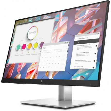 HP E24 G4 - E-Series - LED monitor - 24" (23.8" viewable) - 1920 x 1080 Full HD (1080p) @ 60 Hz - IPS - 250 cd / m² - 1000:1 - 5 ms - HDMI, VGA, DisplayPort - black - promo - 8