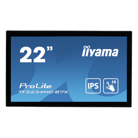 iiyama ProLite TF2234MC-B7X - LED monitor - 22" (21.5" viewable) - open frame - touchscreen - 1920 x 1080 Full HD (1080p) @ 60 Hz - IPS - 350 cd / m² - 1000:1 - 8 ms - HDMI, VGA, DisplayPort - black - 0