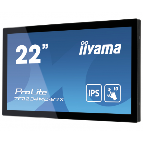 iiyama ProLite TF2234MC-B7X - LED monitor - 22" (21.5" viewable) - open frame - touchscreen - 1920 x 1080 Full HD (1080p) @ 60 Hz - IPS - 350 cd / m² - 1000:1 - 8 ms - HDMI, VGA, DisplayPort - black - 14