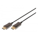 DIGITUS - DisplayPort cable - DisplayPort (M) to DisplayPort (M) - DisplayPort 1.4 - 15 m - snap fastener, Active Optical Cable (AOC), Dolby DTS-HD Master Audio support, Dolby TrueHD support, FEC, 4K120Hz support, 8K60Hz (7680 x 4320) support - black