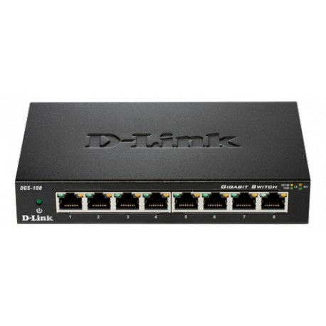 D-Link DGS 108GL - Switch - unmanaged - 8 x 10 / 100 / 1000 - desktop - 0