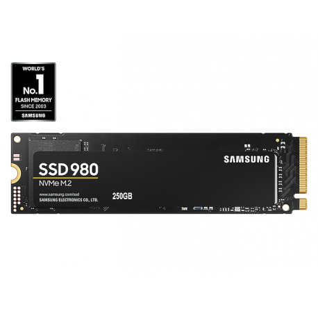 Samsung 980 MZ-V8V250BW - Solid state drive - encrypted - 250 GB - internal - M.2 2280 - PCI Express 3.0 x4 (NVMe) - 256-bit AES - TCG Opal Encryption - 0