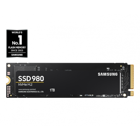 Samsung 980 MZ-V8V1T0BW - Solid state drive - encrypted - 1 TB - internal - M.2 2280 - PCI Express 3.0 x4 (NVMe) - 256-bit AES - TCG Opal Encryption - 3