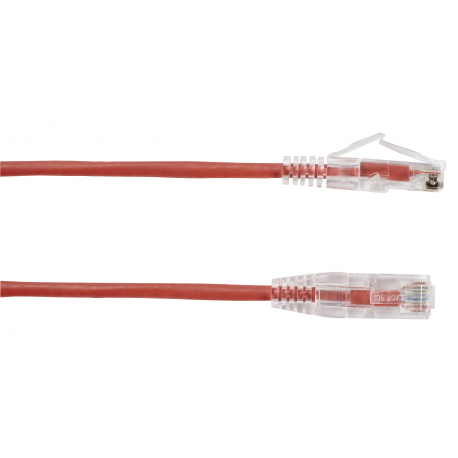 Black Box Slim-Net - Patch cable - RJ-45 (M) to RJ-45 (M) - 30 cm - UTP - CAT 6 - booted, molded, stranded - red - 1