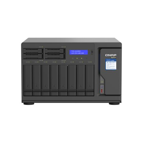 QNAP TVS-H1288X - NAS server - 12 bays - SATA 6Gb/s - RAID 0, 1, 5, 6, 10, 50, JBOD, 5 hot spare, 6 hot spare, 60, 10 hot spare, RAID TP - RAM 16 GB - Gigabit Ethernet / 2.5 Gigabit Ethernet / 10 Gigabit Ethernet - iSCSI - 0