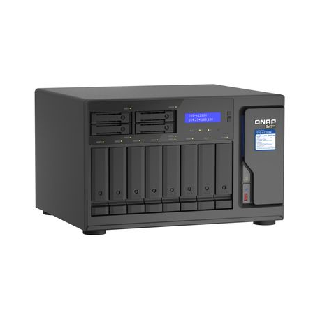 QNAP TVS-H1288X - NAS server - 12 bays - SATA 6Gb/s - RAID 0, 1, 5, 6, 10, 50, JBOD, 5 hot spare, 6 hot spare, 60, 10 hot spare, RAID TP - RAM 16 GB - Gigabit Ethernet / 2.5 Gigabit Ethernet / 10 Gigabit Ethernet - iSCSI - 3