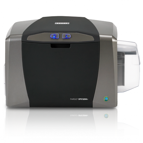 Fargo DTC1250e - Plastic card printer - colour - Duplex - dye sublimation / thermal resin - CR-80 Card (85.6 x 54 mm) - 300 dpi - up to 600 cards / hour (mono)  /  up to 150 cards / hour (colour) - capacity: 100 cards - USB 2.0 - 0