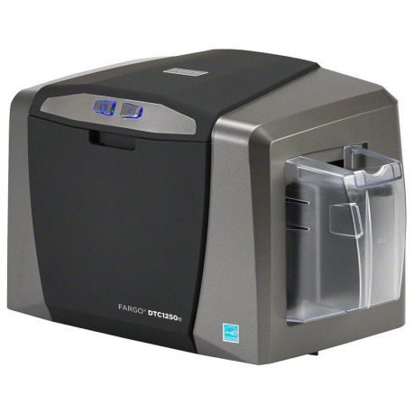 Fargo DTC1250e - Plastic card printer - colour - Duplex - dye sublimation / thermal resin - CR-80 Card (85.6 x 54 mm) - 300 dpi - up to 600 cards / hour (mono)  /  up to 150 cards / hour (colour) - capacity: 100 cards - USB 2.0 - 1