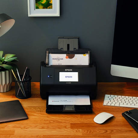 Epson WorkForce ES-580W - Document scanner - Contact Image Sensor (CIS) - Duplex - 215.9 x 6096 mm - 600 dpi x 600 dpi - up to 35 ppm (mono)  /  up to 35 ppm (colour) - ADF (100 sheets) - up to 4000 scans per day - USB 3.0, Wi-Fi(ac) - 3