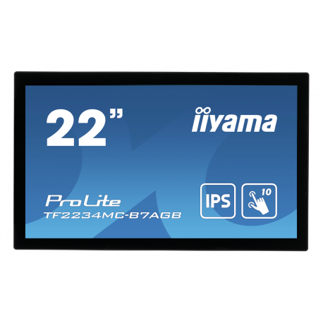 iiyama ProLite TF2234MC-B7AGB - LED monitor - 22" (21.5" viewable) - open frame - touchscreen - 1920 x 1080 Full HD (1080p) @ 60 Hz - IPS - 350 cd/m² - 1000:1 - 8 ms - HDMI, VGA, DisplayPort - black - 0