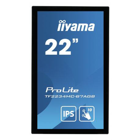 iiyama ProLite TF2234MC-B7AGB - LED monitor - 22" (21.5" viewable) - open frame - touchscreen - 1920 x 1080 Full HD (1080p) @ 60 Hz - IPS - 350 cd/m² - 1000:1 - 8 ms - HDMI, VGA, DisplayPort - black - 2