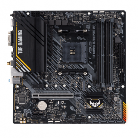ASUS TUF GAMING A520M-PLUS WIFI - Motherboard - micro ATX - Socket AM4 - AMD A520 - USB 3.2 Gen 1 - Bluetooth, Gigabit LAN, Wi-Fi - onboard graphics (CPU required) - HD Audio (8-channel) - 3