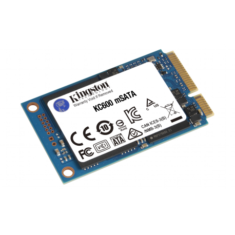 Kingston KC600 - Solid state drive - encrypted - 256 GB - internal - mSATA - SATA 6Gb/s - 256-bit AES - Self-Encrypting Drive (SED), TCG Opal Encryption - 1