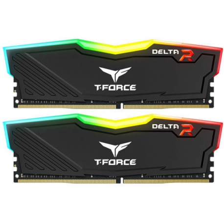 T-Force DELTA RGB - DDR4 - kit - 16 GB: 2 x 8 GB - DIMM 288-pin - 3600 MHz / PC4-28800 - CL18 - 1.35 V - unbuffered - non-ECC - black - 0
