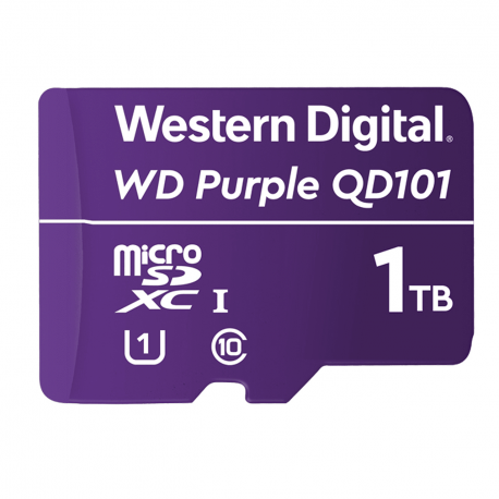 WD Purple WDD100T1P0C - Flash memory card - 1 TB - UHS-I U1 / Class10 - microSDXC - purple - 1
