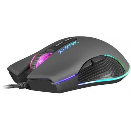 FURY Scrapper - Mouse - optical - 7 buttons - wired - USB 2.0 - matte black - 3